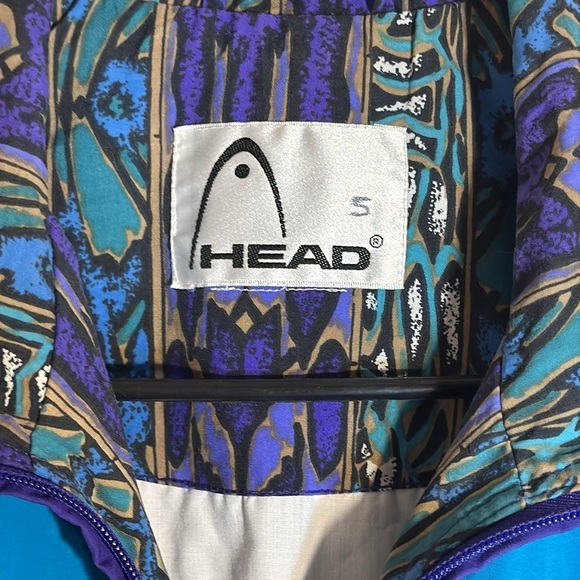 Vintage 90s HEAD Windbreaker Jacket Turquoise Purple Full Zip Streetwear Ski‎ - Picture 4 of 9